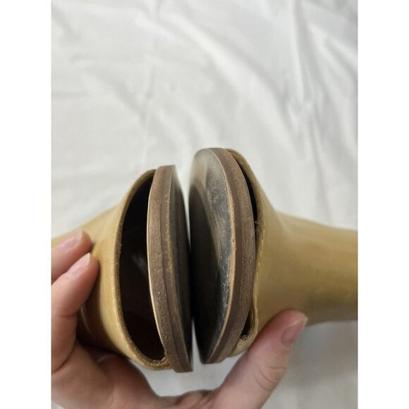 Steve Madden TERRAA Open Toe Booties Natural Leather Size 9.5 - Picture 12 of 15